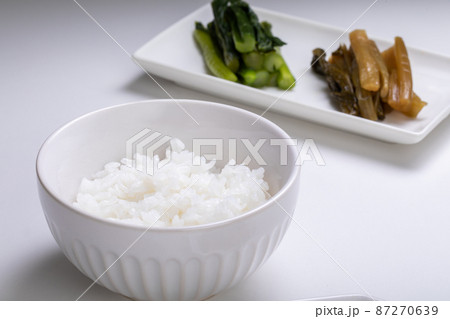 白いご飯と野沢菜漬け Japan 白いご飯と野沢菜漬け Japan 87270639
