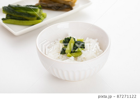 野沢菜の漬物とご飯 rice 野沢菜の漬物とご飯 rice 87271122