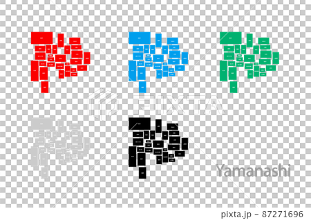 Deformed map with municipalities_Yamanashi Prefecture 07 87271696