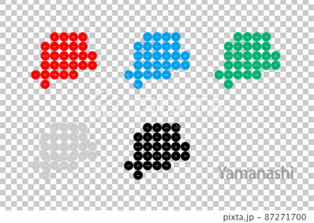市町村入りデフォルメ地図_山梨県04 市町村入りデフォルメ地図_山梨県04 87271700