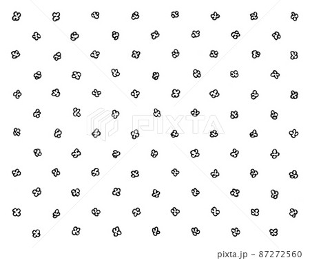 黒一色の鉛筆手書きの花柄パターン フラワー Flower のイラスト素材