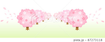 はるか遠くへ続く桜並木 入学式と卒業式 87273118