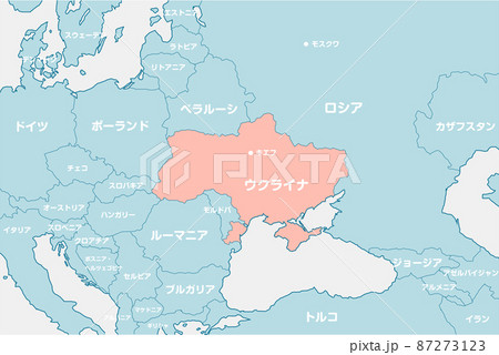ウクライナ / ロシアとその周辺国地図・マップ イラスト