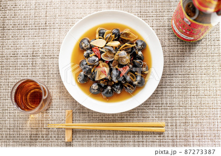 台湾名物しじみの醤油漬けには紹興酒 87273387