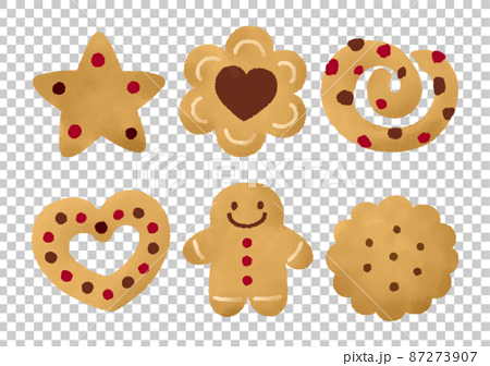 かわいいアイシングクッキー 焼き菓子のイラストのイラスト素材