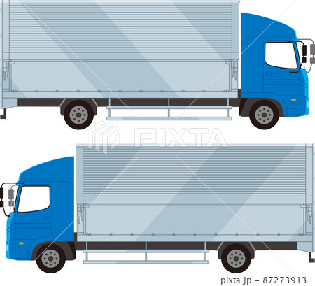 中型トラックの右左向きのイメージベクターイラスト 87273913
