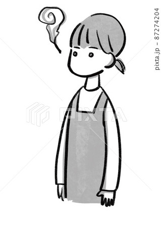 疲れてパンクし魂が抜けている主婦 家事 シンプル ラフ モノクロ 疲れてパンクし魂が抜けている主婦 家事 シンプル ラフ モノクロ 87274204