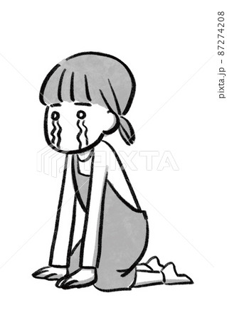 泣き崩れる女性 主婦 家事 シンプル ラフ モノクロ 泣き崩れる女性 主婦 家事 シンプル ラフ モノクロ 87274208