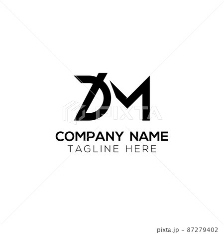 Digital tech initial d m letter logo design Vector Image