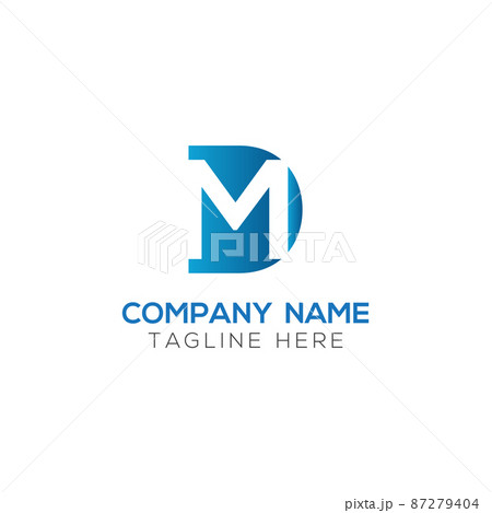 Initial Dm Letter Logo Design With Creative のイラスト素材