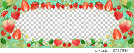 Watercolor frame card illustration of fresh strawberries and white flowers and plants Watercolor frame card illustration of fresh strawberries and white flowers and plants 87279564