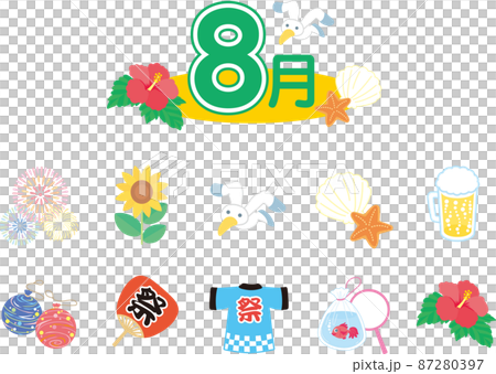 August illustration set August illustration set 87280397