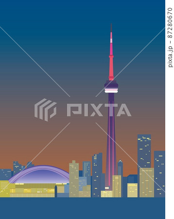 トロント　toronto　CNタワー　CN tower　夕景 87280670