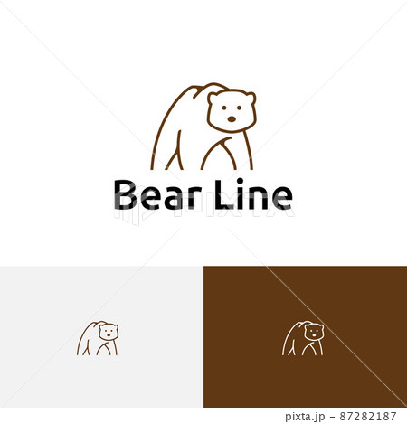 Simple Bear Line Art Style Nature Logo Template Simple Bear Line Art Style Nature Logo Template 87282187