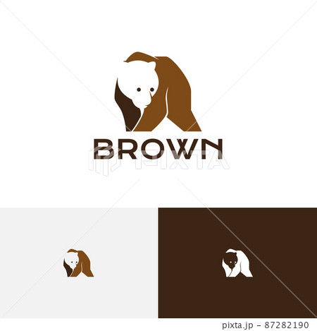 Brown Grizzly Bear Wildlife Nature Negative Logo Template Brown Grizzly Bear Wildlife Nature Negative Logo Template 87282190