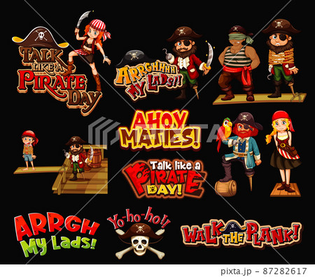 Set of pirate phrases banners 87282617