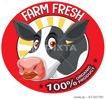 A cow with a Farm fresh label 87282790