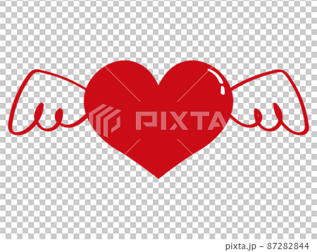 A cute heart symbol with hand-painted feathers that can be used as a design accent A cute heart symbol with hand-painted feathers that can be used as a design accent 87282844