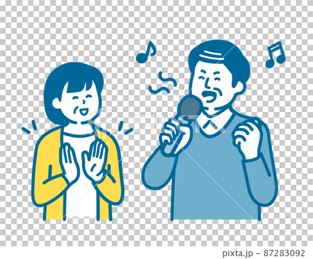 歌を楽しむ中高年の男性 歌を楽しむ中高年の男性 87283092