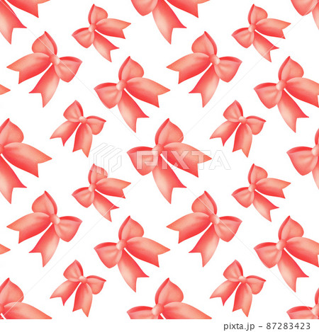 seamless pattern of red bow on a white background seamless pattern of red bow on a white background 87283423