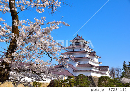 桜景 会津若松城 桜景 会津若松城 87284112