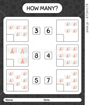 How many counting game with reading quran. worksheet for preschool kids, kids activity sheet, printable worksheet 87284176