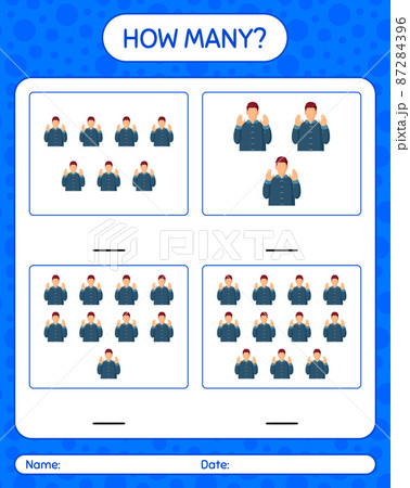How many counting game with praying. worksheet for preschool kids, kids activity sheet, printable worksheet How many counting game with praying. worksheet for preschool kids, kids activity sheet, printable worksheet 87284396