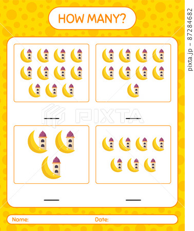How many counting game with mosque. worksheet for preschool kids, kids activity sheet, printable worksheet How many counting game with mosque. worksheet for preschool kids, kids activity sheet, printable worksheet 87284682