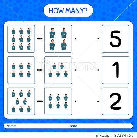 How many counting game with praying. worksheet for preschool kids, kids activity sheet, printable worksheet 87284756