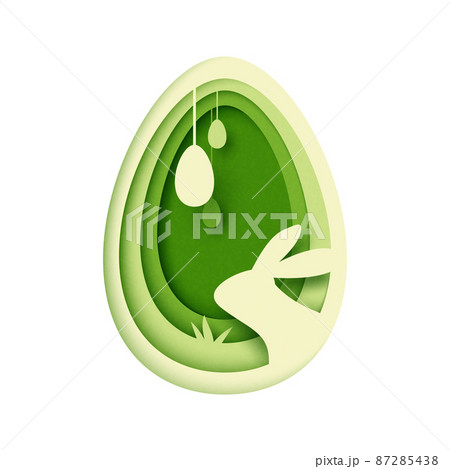 Happy Easter background.Paper art of easter eggs and rabbit with egg shape.Vector illustration. Happy Easter background.Paper art of easter eggs and rabbit with egg shape.Vector illustration. 87285438