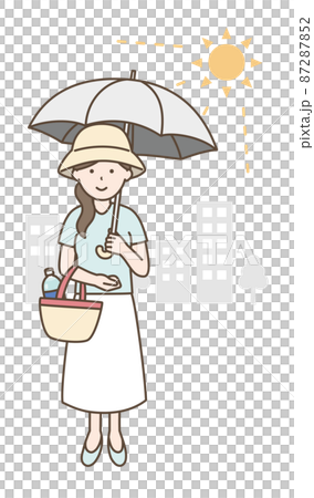 熱中症対策のイラスト(全身) 熱中症対策のイラスト(全身) 87287852