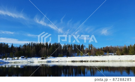 winter fishing catch. Fish with rod and hole in ice on background winter fishing catch. Fish with rod and hole in ice on background 87288285