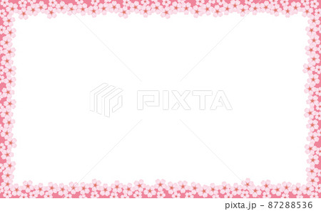 画面のまわりを桜の花で飾ったフレーム（AB判_見開きサイズ） 87288536