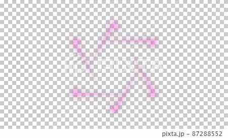 CGライン　6個の光点と星形多角形に伸びる光跡 87288552