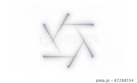 CGライン　6個の光点と星形多角形に伸びる光跡 87288554