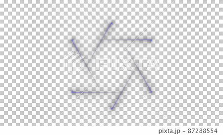 CG line 6 light spots and light trails extending into a star-shaped polygon 87288554