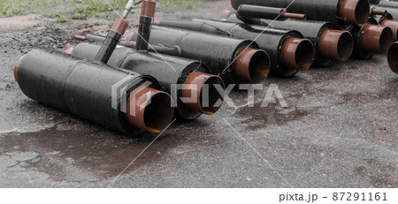 Polyethylene pipes piping plumbing construction material objects heat industry pipeline 87291161