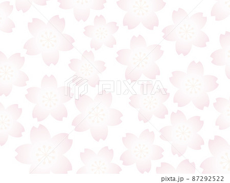 パステルカラーの桜の花の背景画像 白のイラスト素材