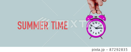 text summer time and clock, web banner 87292835