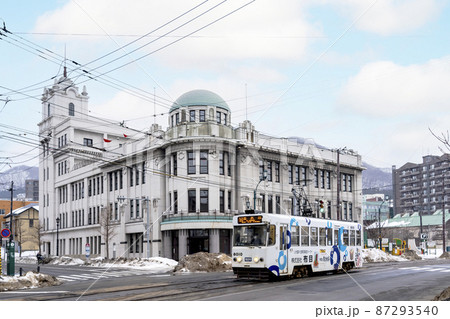 函館の町並みと函館市電　 87293540