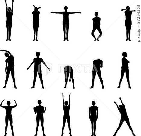 ラジオ体操シルエットイラスト集 ラジオ体操シルエットイラスト集 87294253