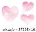 ピンクの桜ラベルフレーム（ハート） 87295410