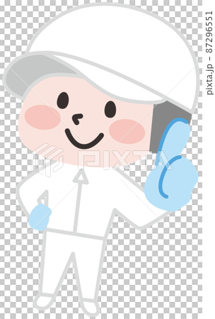 白衣を着た作業員 87296551