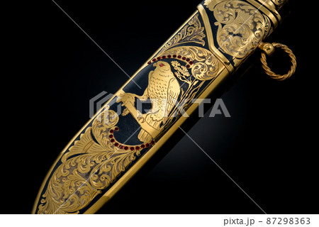 collectible silver dagger with scabbard on black collectible silver dagger with scabbard on black 87298363