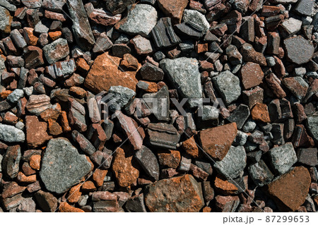 破片　解体　質感　欠片　赤茶　がれき　瓦礫 87299653