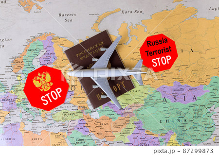 No warTerrorist aggression of the Russian Federation on Ukraine with stop russian flight 87299873