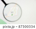 Sakakah city in Saudi Arabia visualization illustrative concept on display screen through magnifying glass 87300334