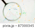 Unterschleissheim city in Germany, Bavaria visualization illustrative concept on display screen through magnifying glass 87300345