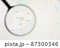 Ar Rass city in Saudi Arabia visualization illustrative concept on display screen through magnifying glass 87300346