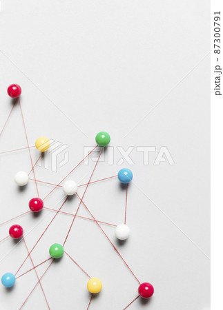 flat lay white background pushpin map flat lay white background pushpin map 87300791